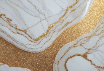 Fototapeta na wymiar Luxurious Marble and Gold Glitter Texture