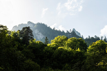 Landscape with Bucegi mountains, Busteni, Romania.