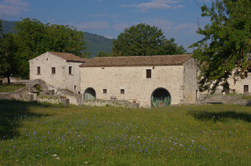 Fototapeta na wymiar Archaeological site of Altilia, Molise, Italy: The buildings that enclose the museum area