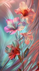 Abstract Floral Art on a Colorful Background with Muted Tones and Photorealistic Detail