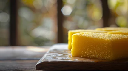 Foto op Canvas Golden Polenta Bars, Delicately Dusted with Sugar © Ilia Nesolenyi