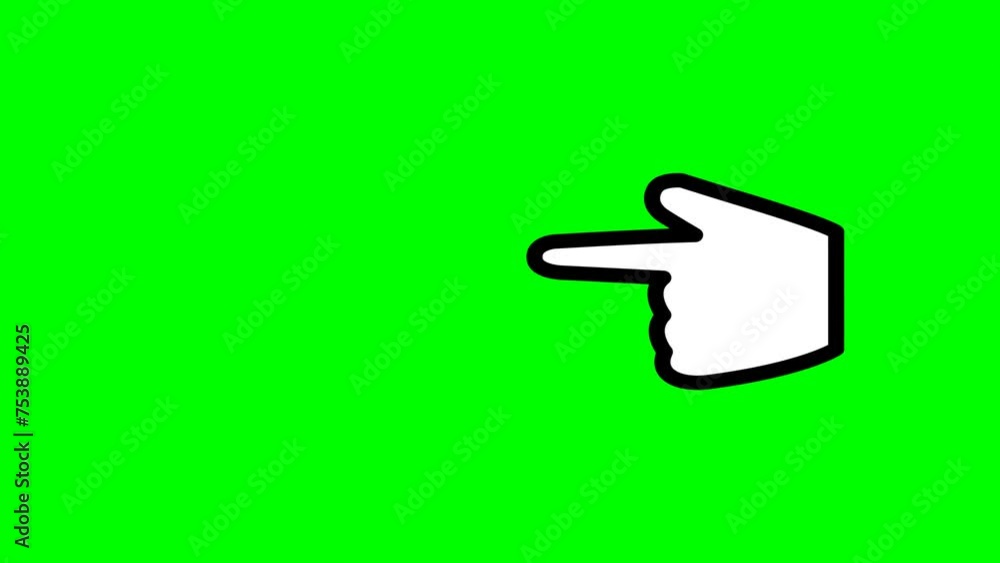 Aufkleber animation of the left hand in motion graphics with a transparent background.