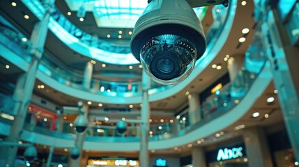Internet connected security cameras in a shopping center