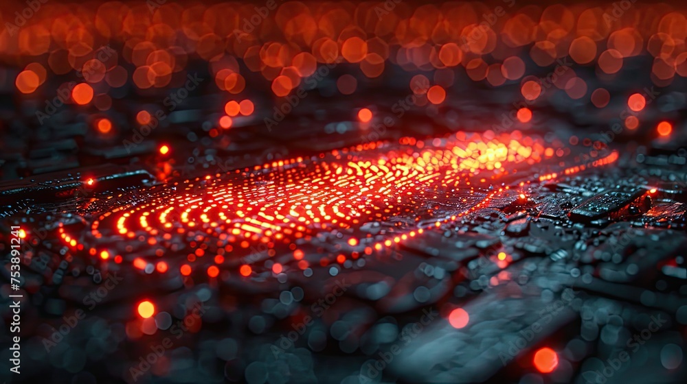 Poster color photo of a biometric authentication system ensuring secure access