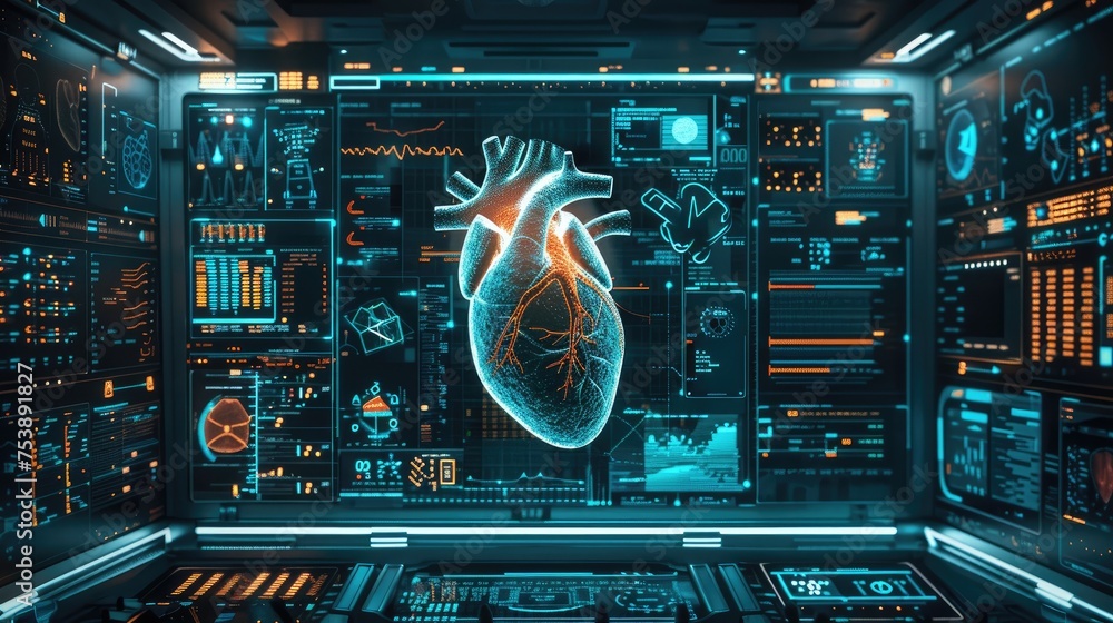 Poster color photo of an advanced biometric heartbeat recognition system for secure authentication