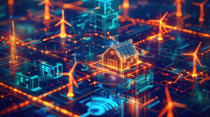 Obraz premium AI driven predictive maintenance for renewable energy infrastructure