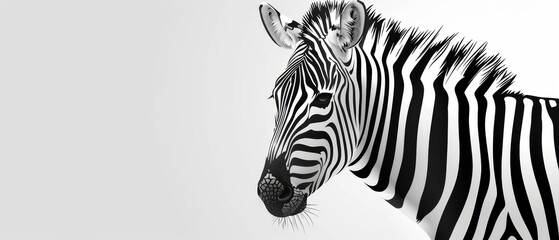  a black and white photo of a zebra's head with a white sky in the background and a black and white photo of a zebra's head.
