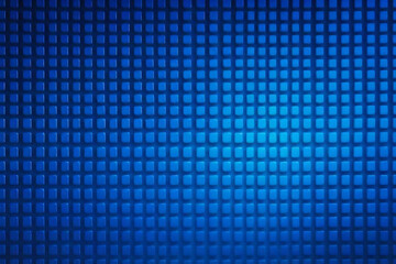grunge background with effect, blue dark gradient electronic diode lego background with central light place. Color gradient. Light spot. Matte, shimmer. Brushed, rough, grainy, rough surface for placi - obrazy, fototapety, plakaty