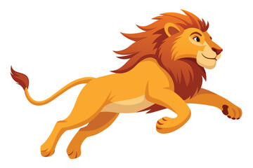 Lion Jumping Vector Illustration Design