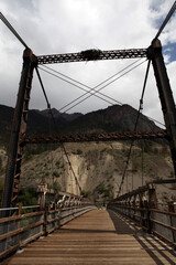 Old wooden bridge over the river Fraser - Lillooet - British Columbia - Canada