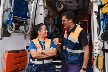 paramedic team at work.