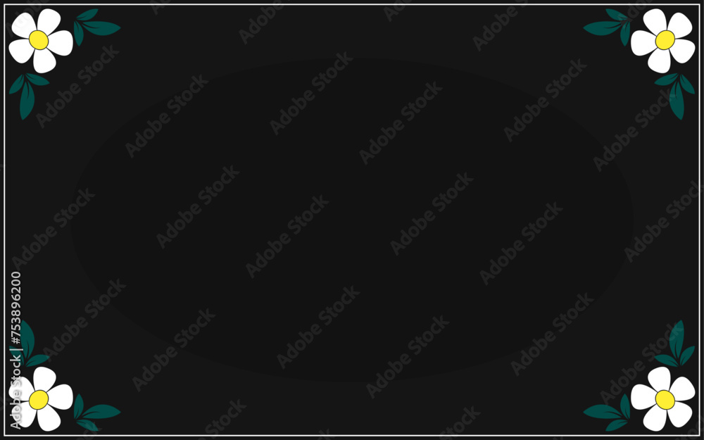 Aufkleber daisy floral frame border vector design presentation slide photo frame invitation intro greeting car