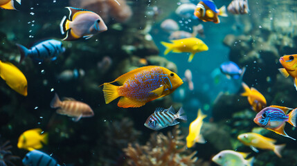 Fish in water HD 8K wallpaper Stock Photographic