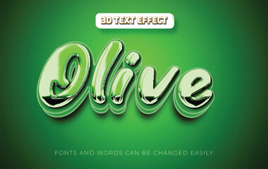 Olive oil 3d editable text effect style