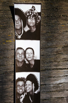 Photo Booth Photograph of Couple Having Fun