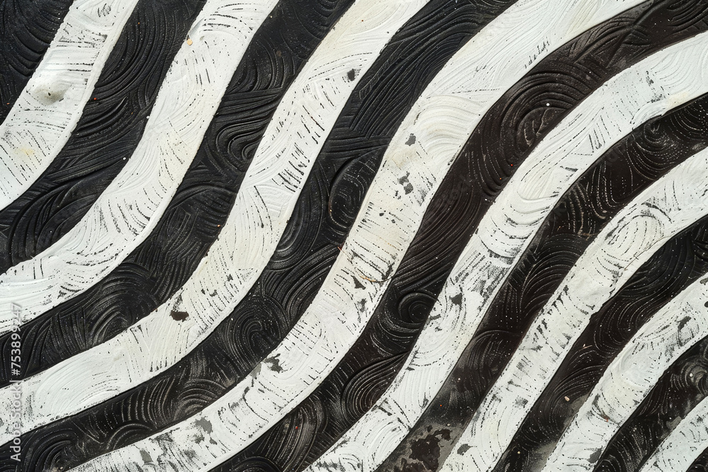 Poster a pattern of stripes with alternating directions and widths