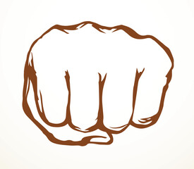 Vector drawing. Male fist on white background