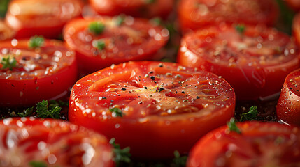 Fresh sliced ripe red tomato for background