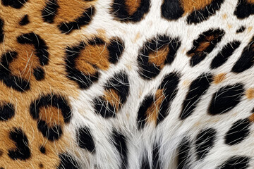 A pattern of animal prints with spots, stripes, and fur - obrazy, fototapety, plakaty