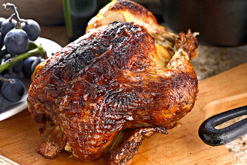 Indulge in Flavor: 4K Ultra HD Image of Delicious Roasted Chicken Close-Up