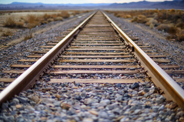 Endless Journey: 4K Ultra HD Image of Railroad Tracks in the Desert