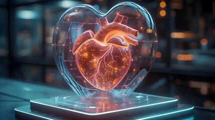3D illustration of the cardiovascular system of the human body.  Digital art