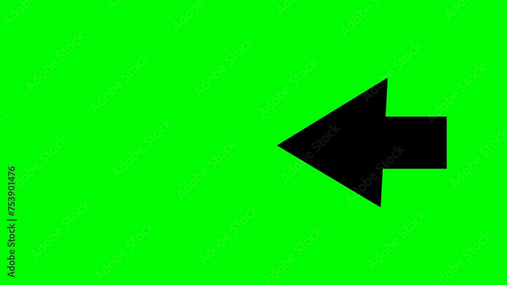 Aufkleber motion graphics left arrow animation with transparent background.