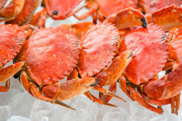 Culinary Elegance: 4K Ultra HD Image of Cooked Crab on Bed of Ice