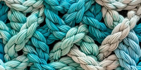 A close up of a bunch of different colored yarns - Powered by Adobe