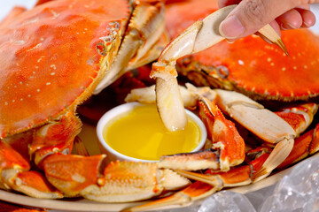 Culinary Delight: 4K Ultra HD Image of Cooking Dungeness Crab in Cast Iron Pot