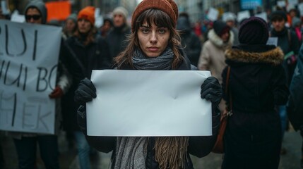 Portrait of a single protester