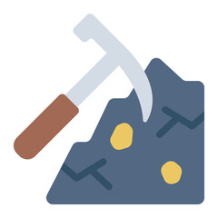 Mining pickaxe industry icon