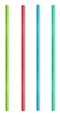 Various colored long wooden beams on isolated transparent background