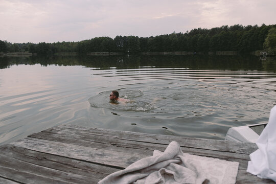 guy on the lake