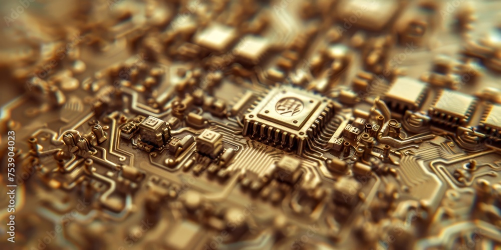 Aufkleber a close up of a circuit board with many small components