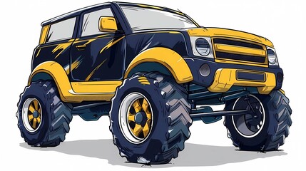 Fototapeta premium off-road car, country music background, road trip,