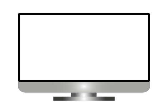 Empty Monitor on Transparent or White Background. Isolated Blank Computer Screen. Vector Illustration.