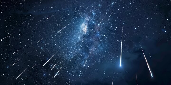 A starry sky with a shooting star
