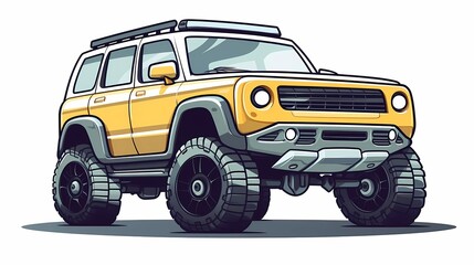 off-road car, country music background, road trip,