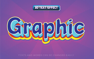 Retro graphic 3d editable text effect style