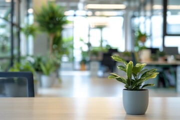picture of people working in an office with plant surrounded by furniture