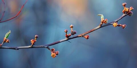 A branch with many buds on it