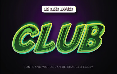 Club 3d party editable text effect