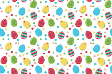 Seamless vector pattern Easter Eggs ornament Endless texture for spring design decoration print fabric greeting cards posters invitations advertisement Isolated background