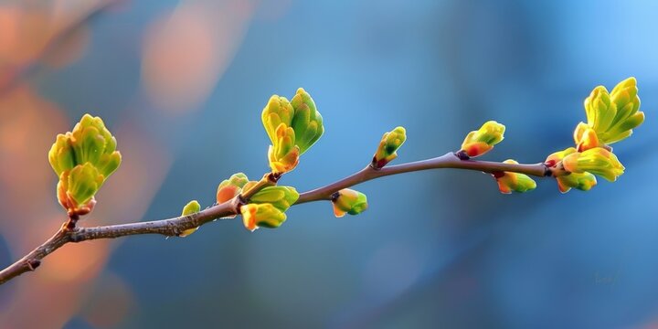 A branch with green leaves is shown in the image