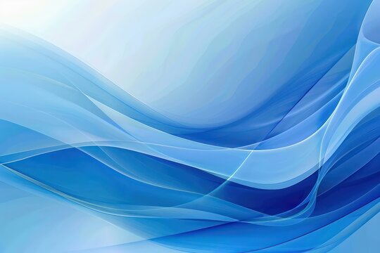 blue background featuring waves and a curved shape