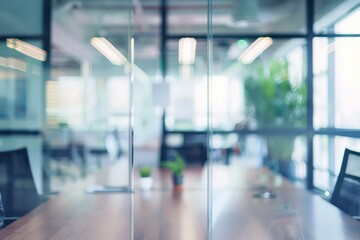 office and table 3d rendering with shadow and blur blurred