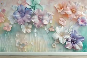 3d floral wall art for living rooms