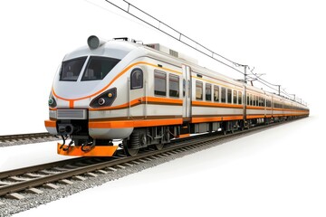 Obraz premium silver train sitting on a white background