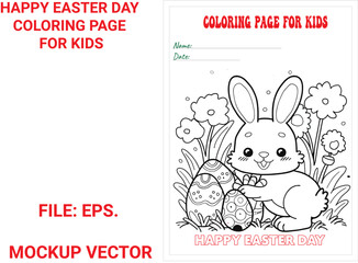 HAPPY EASTER DAY COLORING PAGE FOR KIDS 4. KIDS WILL COLOR THE PAGE WITH GREAT FUN, IT CAN ALSO BE USED FOR THEIR BRAINSTORMING.. THEY WILL KEEP BUSY. to color.